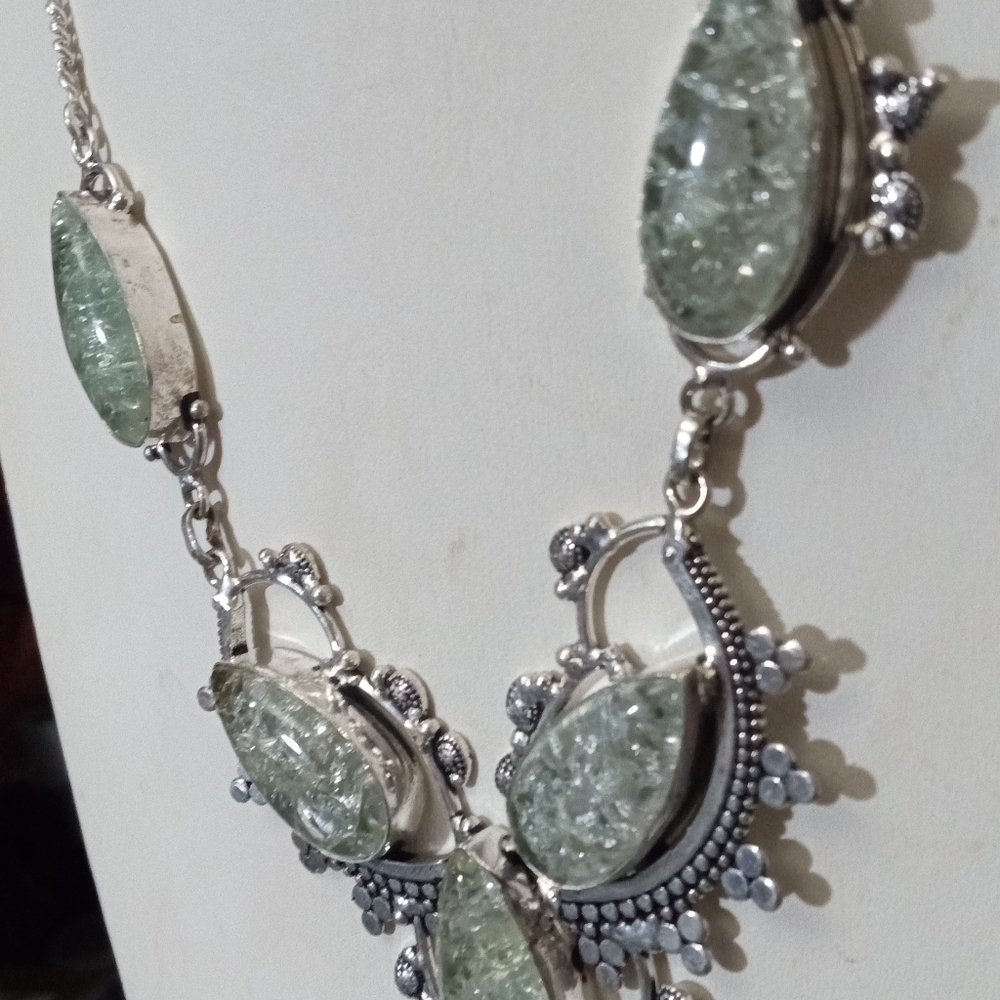 Opulent Crackle Quartz Necklace Set